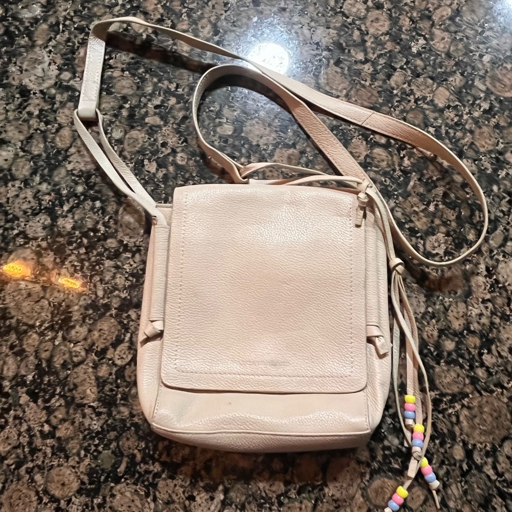 Lucky Brand Women's Leather Crossbody Bag in Light Beige